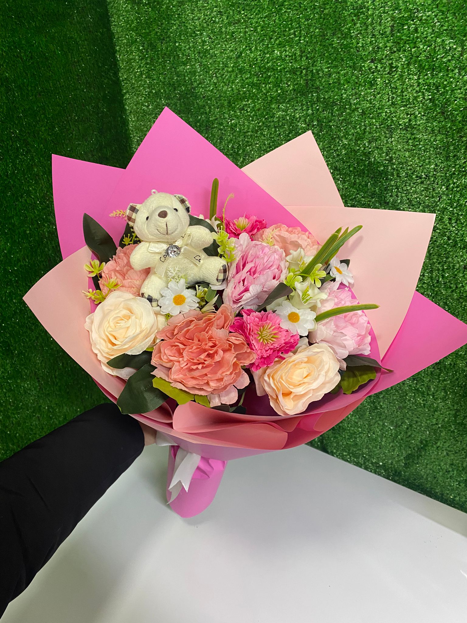 Pembe Rüya Buketi – Ayıcıklı Özel Tasarım